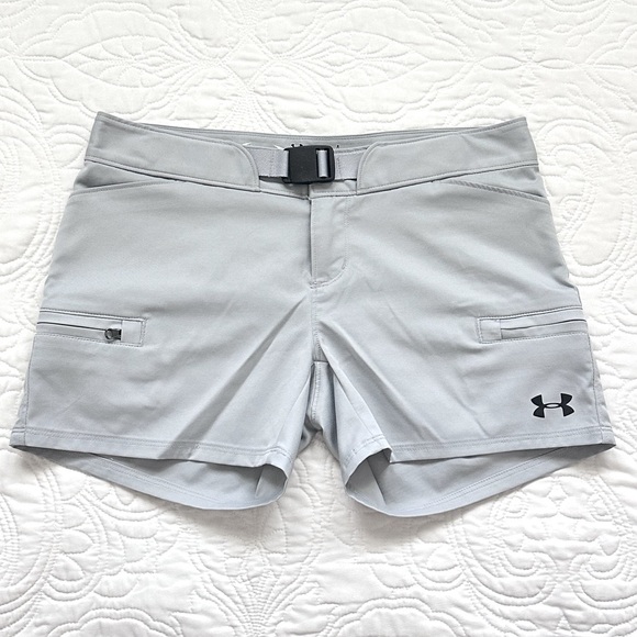 Under Armour Pants - Under Armour Light Gray Athletic Cargo Shorts with Belt